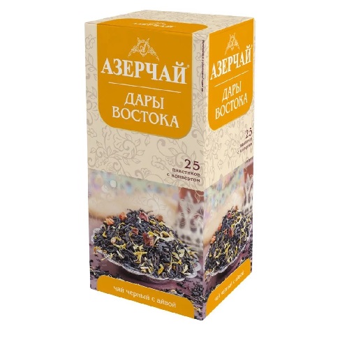 Азерчай чай черный Дары Востока с айвой, 25 пакетиков